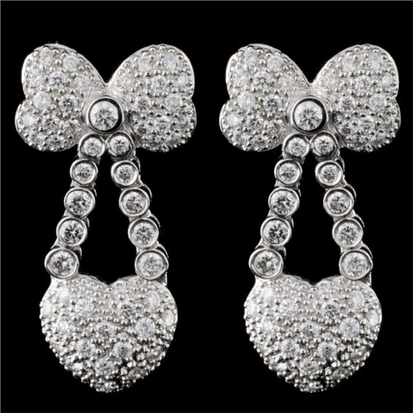 18K White Gold 1.28ct Diamond Earring