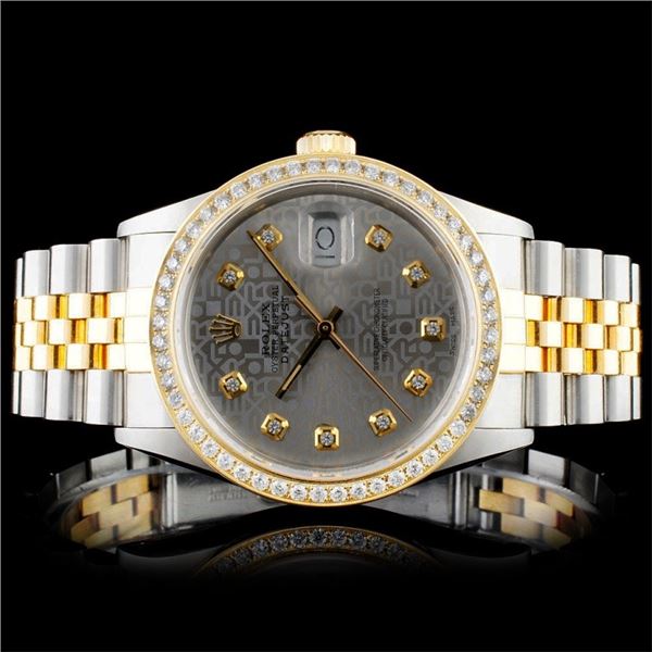Rolex YG/SS DateJust Diamond 36MM Watch