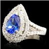 Image 2 : 18K Gold 1.22ct Tanzanite & 1.13ctw Diamond Ring