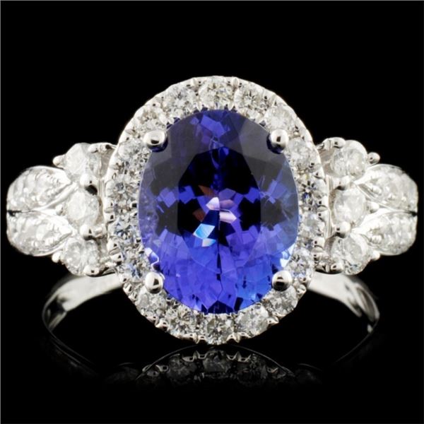 18K Gold 2.26ct Tanzanite & 0.71ctw Diamond Ring