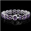 `14k Gold 45.00ct Amethyst & 0.50ct Diamond Bracel