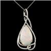 14K Gold 12.27ct Opal & 1.20ctw Diamond Pendant