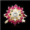 Image 1 : 14K Gold 0.49ctw Ruby & 0.61ctw Diamond Ring