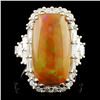 Image 1 : 18K Gold 7.16ct Opal & 1.51ctw Diamond Ring