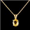 14K Gold 1.30ct Citrine Pendant