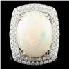 14K Gold 8.45ct Opal & 1.37ctw Diamond Ring