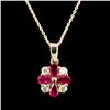 14K Gold 1.50ct Ruby & 0.20ct Diamond Pendant
