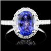 14K Gold 2.37ct Tanzanite & 0.67ctw Diamond Ring