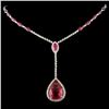 14K Gold 9.94ct Rubellite & 1.56ctw Diamond Neckla