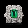 18K White Gold 1.83ct Emerald & 1.96ct Diamond Rin