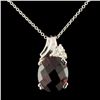 14K Gold 5.10ctw Garnet & 0.11ctw Diamond Pendant