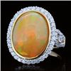 18K Gold 7.87ct Opal & 1.02ct Diamond Ring