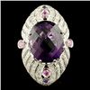 14K Gold 25.88ct Amethyst & 1.65ctw Diamond Ring