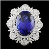 18K Gold 23.15ct Tanzanite & 4.74ctw Diamond Ring