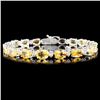 14K Gold 20.05ct Topaz 0.56ctw Diamond Bracelet