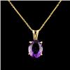 14K Gold 1.81ct Amethyst Pendant