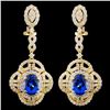 18K Gold 4.47ctw Tanzanite & 3.02ctw Diamond Earri