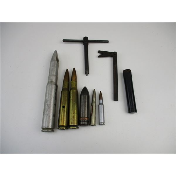 ASSORTED INERT ROUNDS + TOOLS ETC