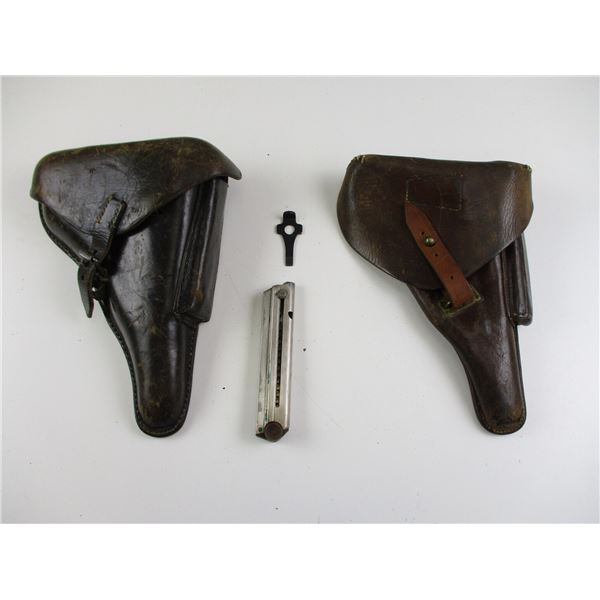 WWII GERMAN LUGER HOLSTERS ETC LOT