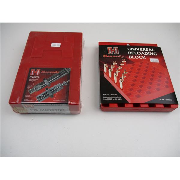 HORNADY RELOADING DIES AND TRAY