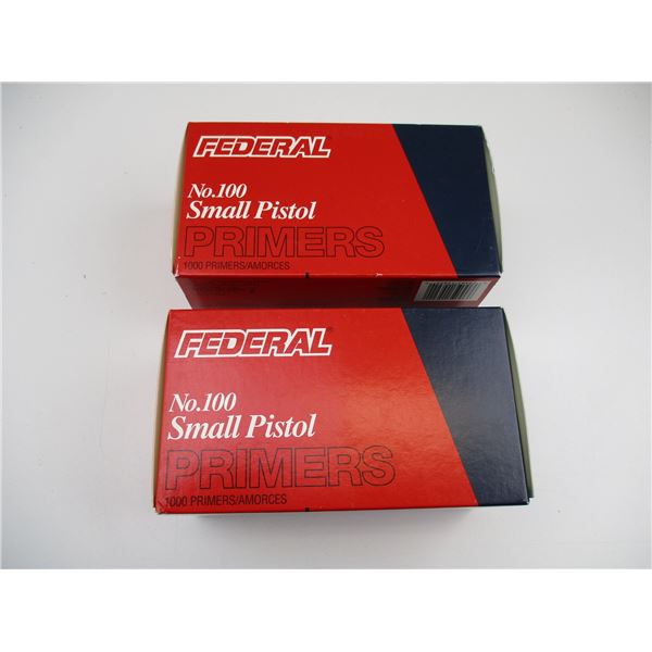 FEDERAL NO. 100 SMALL PISTOL PRIMERS