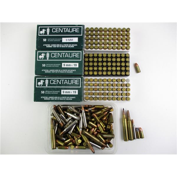 ASSORTED RELOADED AND FACTORY AMMO LOT