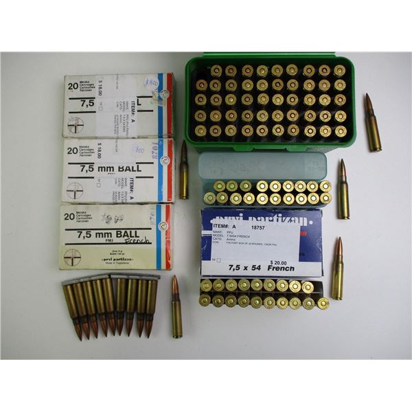 ASSORTED 7.5MM FRENCH MILITARY AMMO