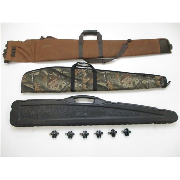 ASSORTED RIFLE CASES + TRIGGER LOCKS