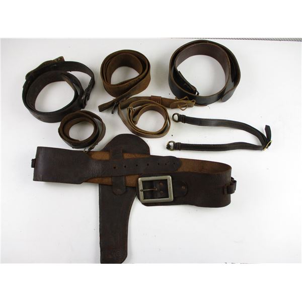 ASSORTED LEATHER BELTS & STRAPS