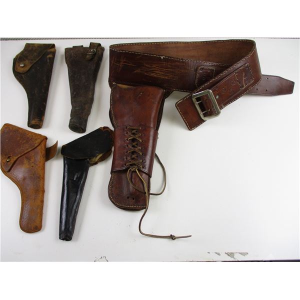 LEATHER BELT WITH HOLSTER ETC