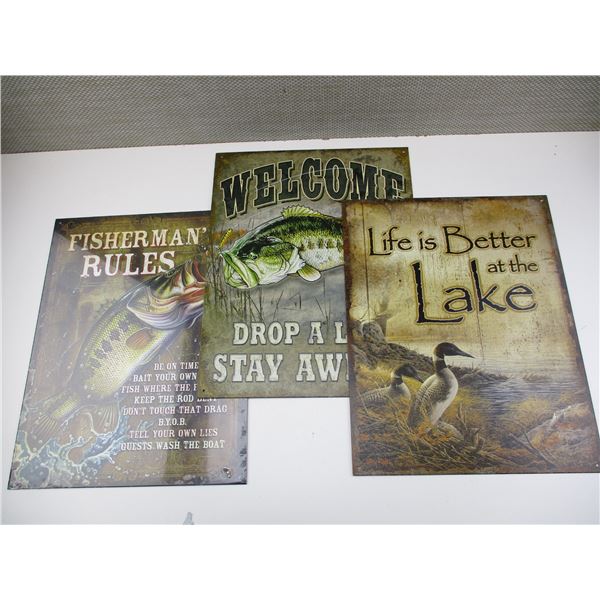 FISHING TIN SIGNS