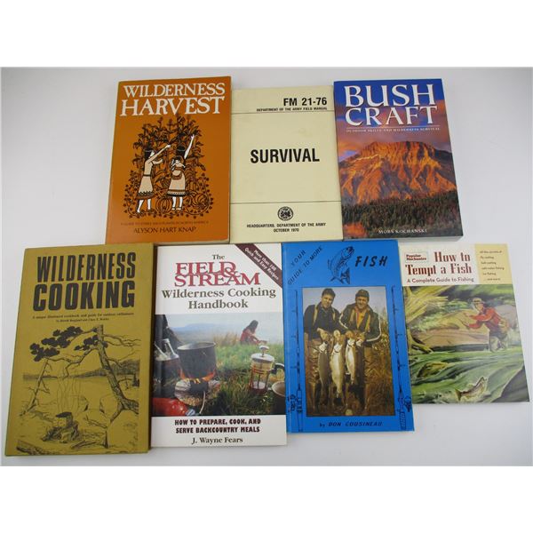 ASSORTED FISHING & SURVIVAL BOOKS ETC