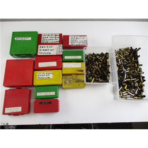 ASSORTED PISTOL BRASS CASES