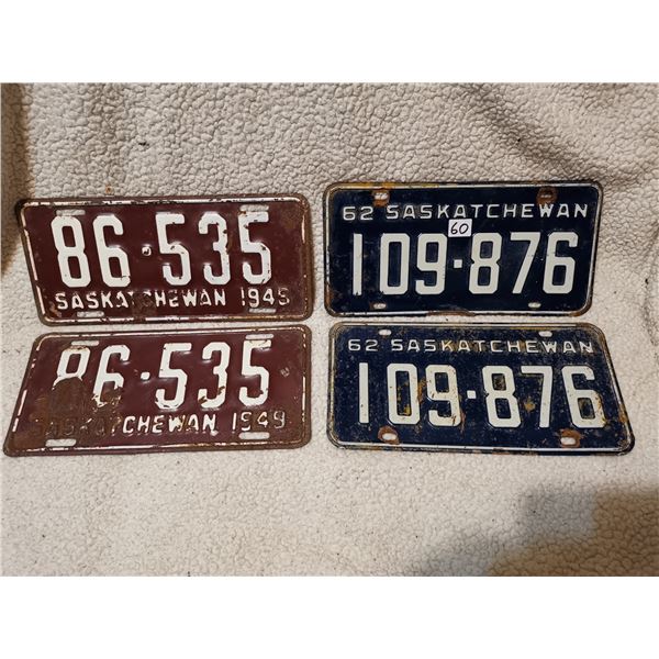 1949 & 1962 matching license plates