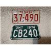 Image 2 : 2 Motorcycle license plates, Saskatchewan& Ont
