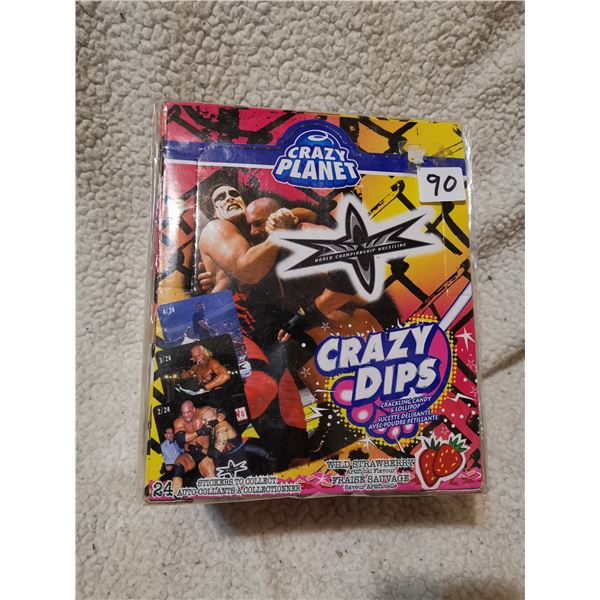 WCW sealed box of crazy dips candies from 90's