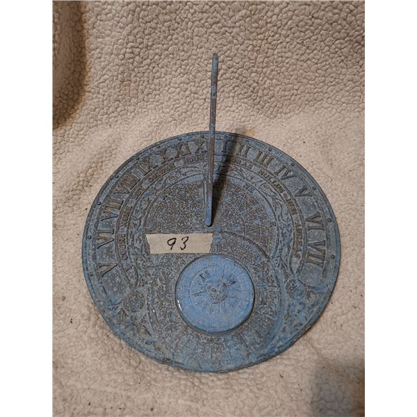 Cast iron sun dial 11.5"
