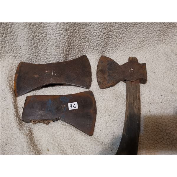 3 antique axe heads