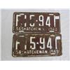 Image 1 : PAIR OF 1949 SASKATCHEWAN license plateS