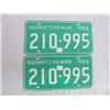 Image 1 : PAIR OF 1969 SASKATCHEWAN license plateS