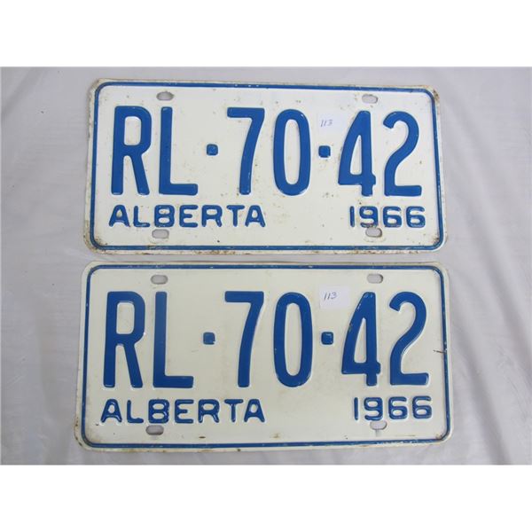 PAIR OF 1966 ALBERTA license plateS