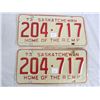 Image 1 : PAIR OF 1973 SASKATCHEWAN license plateS