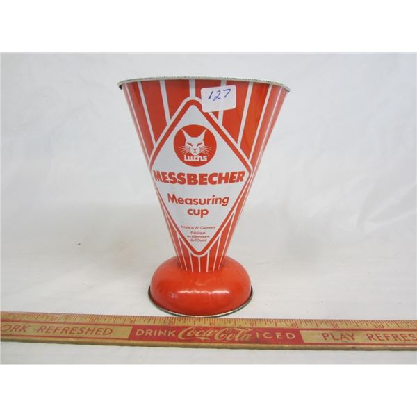 UNIQUE WEST GERMAN MEASURING CUP MADE OF METAL /