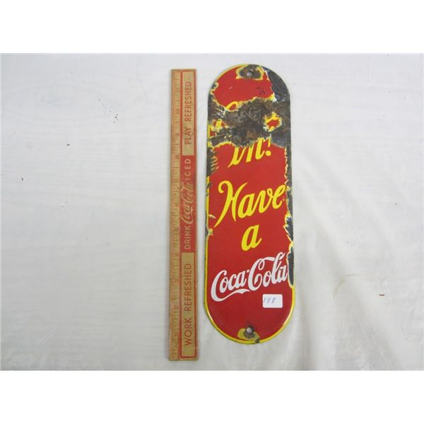 ANTIQUE COCA COLA PORCELAIN PALM PRESS