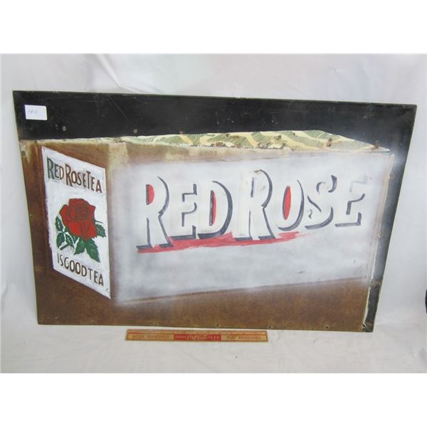 REPAINTED RED ROSE TEA SIGN