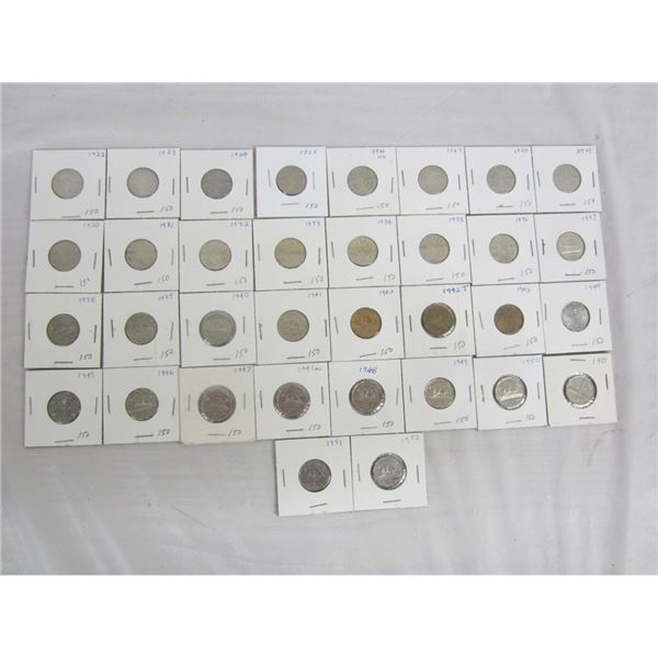 KING GEORGE THE 5TH + KING GEORGE THE 6TH SET OF NICKLES INCLUDING THE RARE 1925