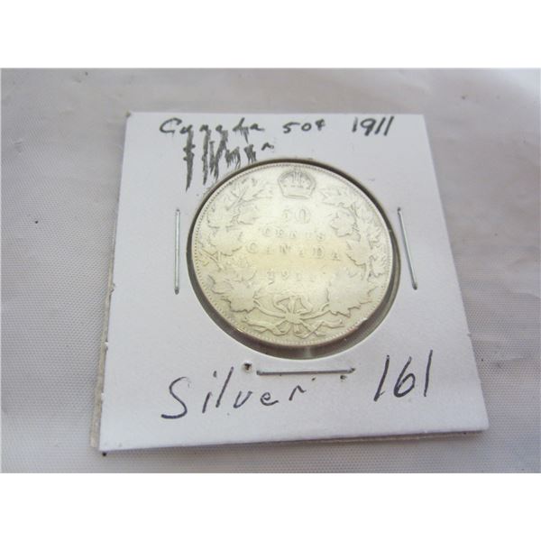 Canadian Silver 1911 Fifty Cent Piece
