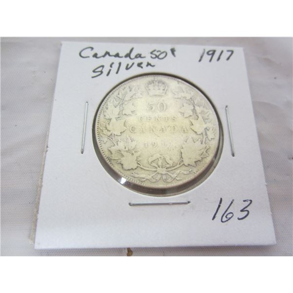 Canadian Silver 1917 Fifty Cent Piece