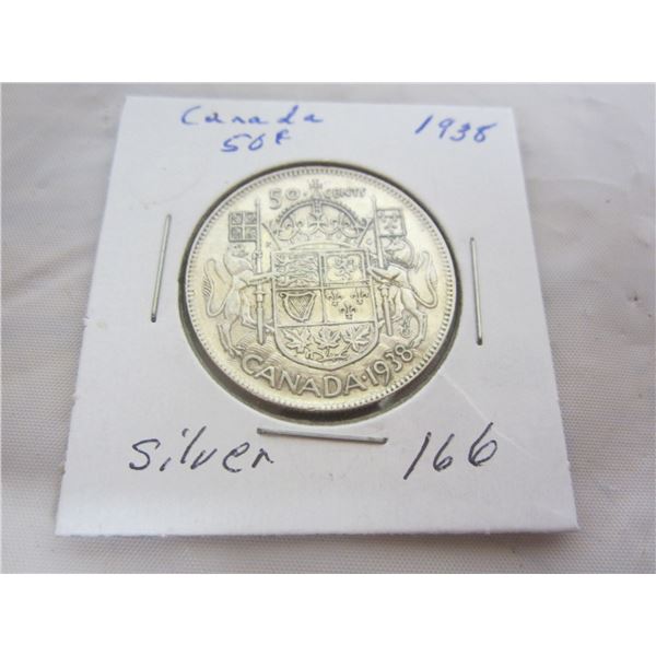 Canadian 1938 Fifty Cent Piece