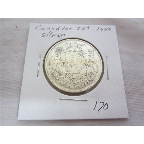 Canadian Silver 1943 Fifty Piece